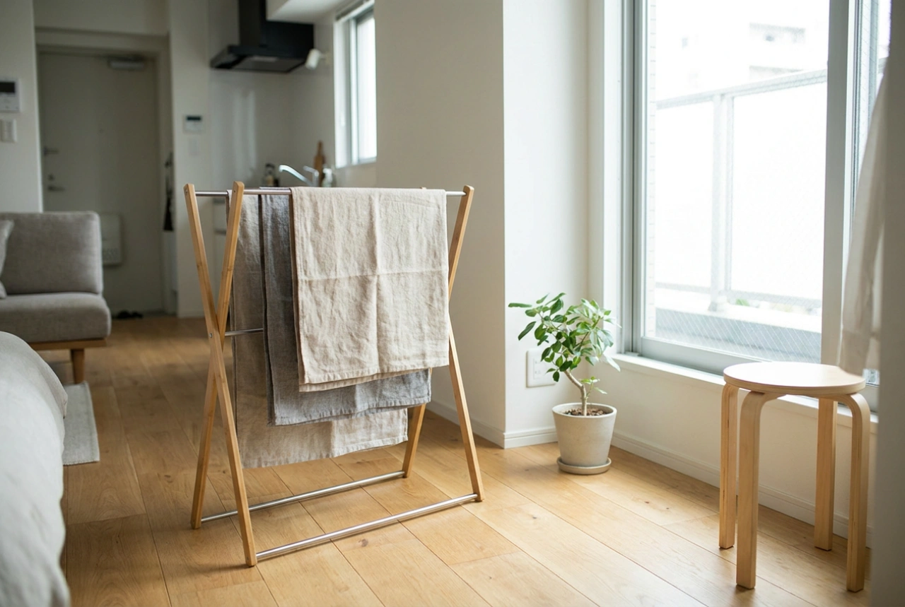 Mini-Wäscheständer in der kleinen Wohnung und seine sinnvolle Nutzung
