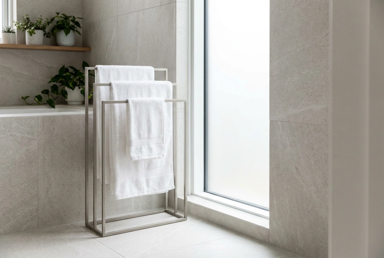 Schmaler Wäscheständer und die optimale Platzierung im Badezimmer