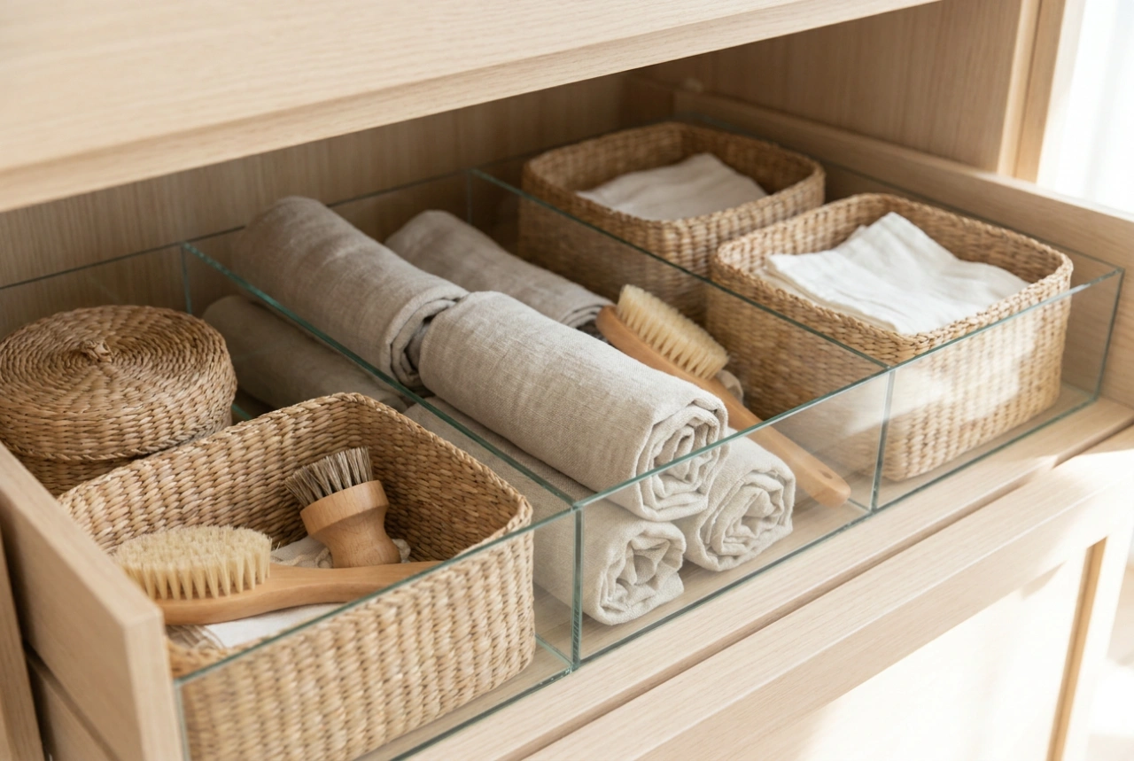 Wie man einen kleinen Raumschrank zur Aufbewahrung von Kleinteilen optimal nutzt