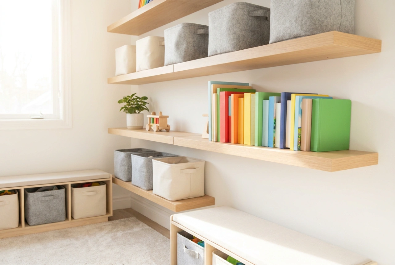 Hängeregale im Kinderzimmer: Platzsparende Organisation und physikalische Sicherheit