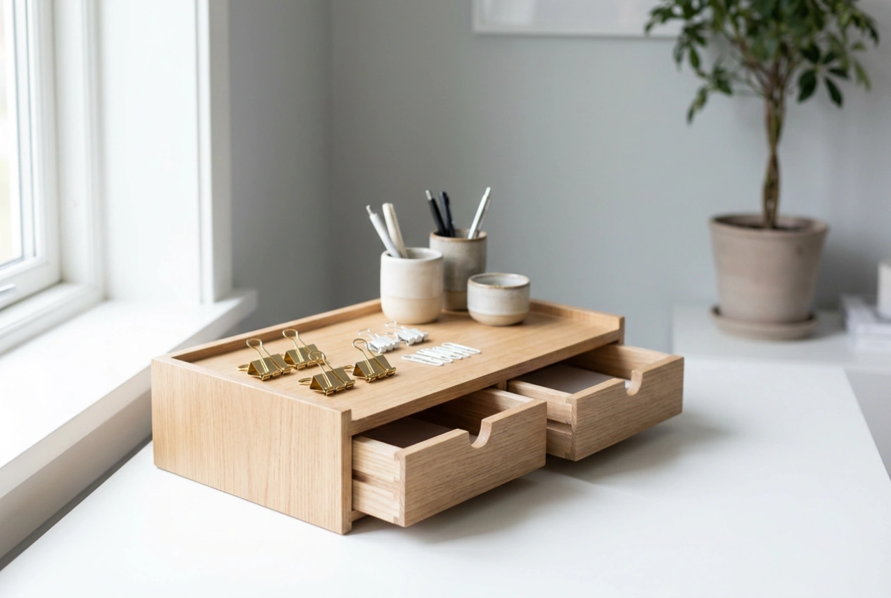 Wie Sie einen Schreibtisch-Organizer mit Schubladen für Kleinteile optimal nutzen