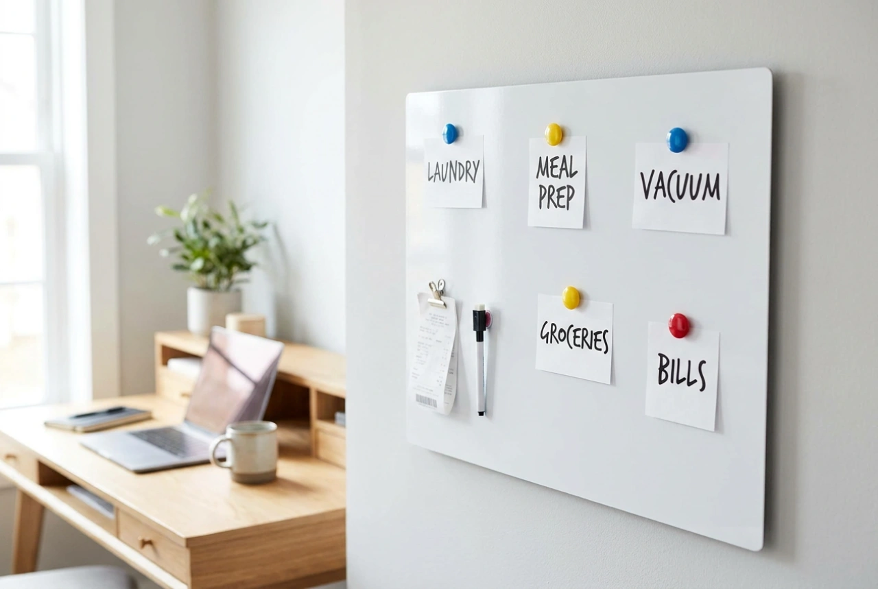 Effiziente Haushaltsorganisation: Das magnetische Whiteboard als Planungszentrale