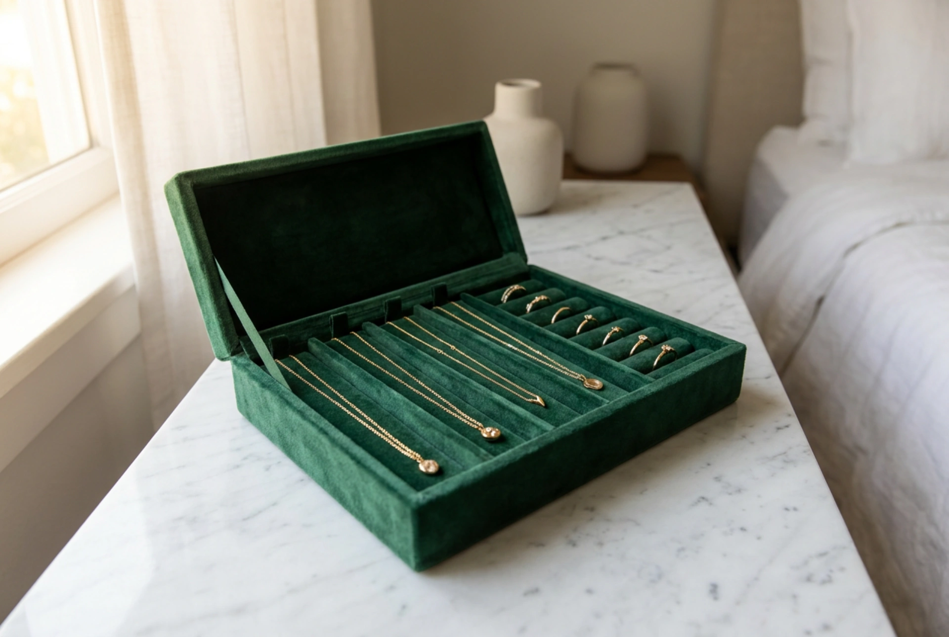 Wie man eine große Schatulle zur Organisation von Schmuck nutzt