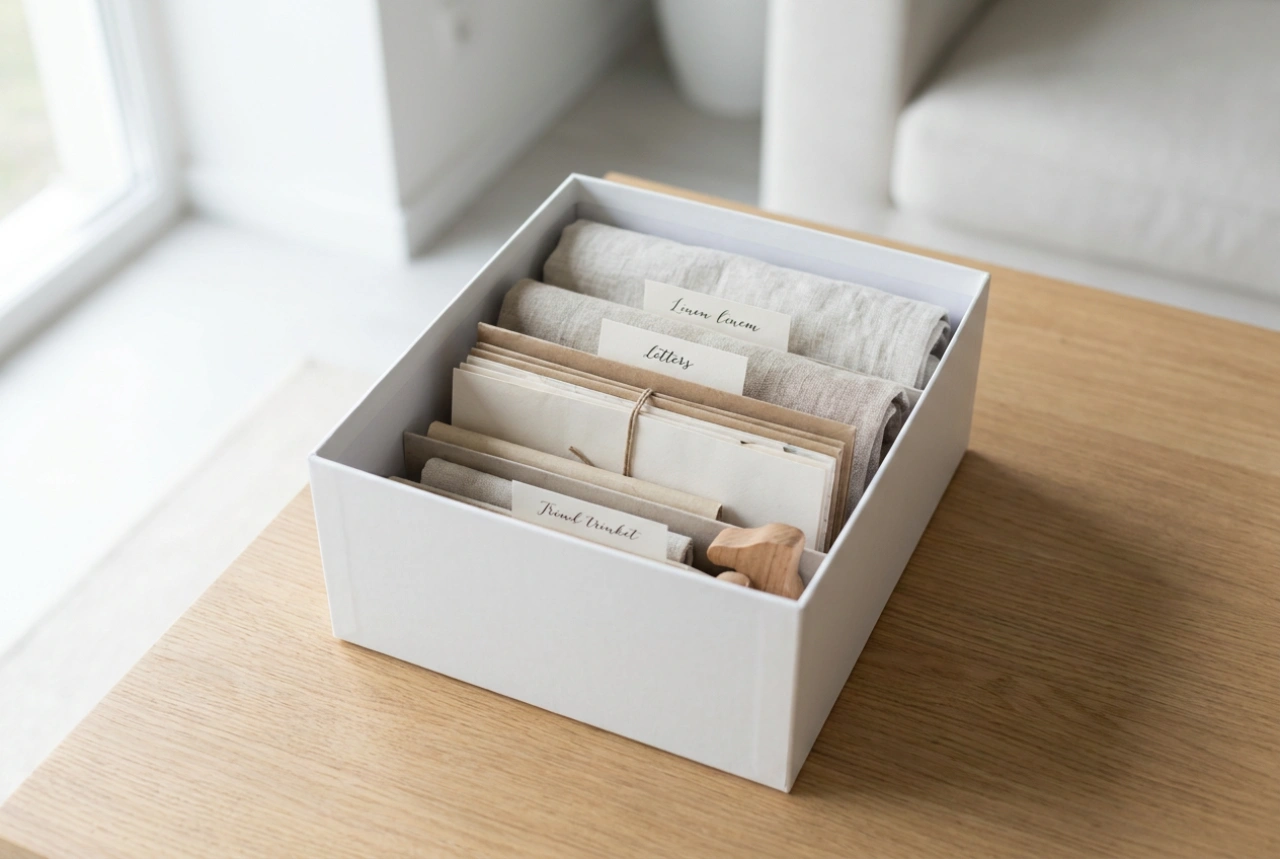 Wie man Baby-Erinnerungen in einer einzigen, gut beschrifteten Box organisiert