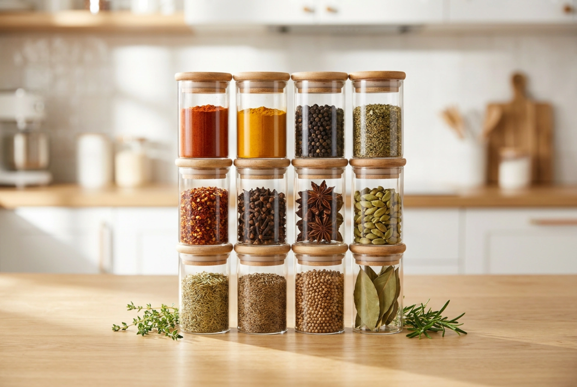 Gewürzgläser aus Glas erleichtern das Kochen ohne Chaos