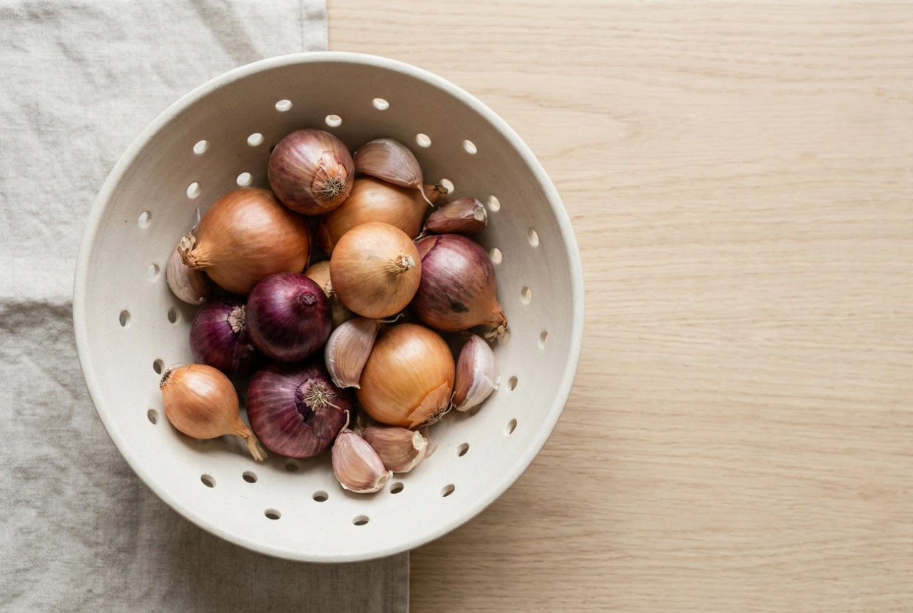 Wie Sie Zwiebeln und Knoblauch in belüfteten Behältern optimal lagern