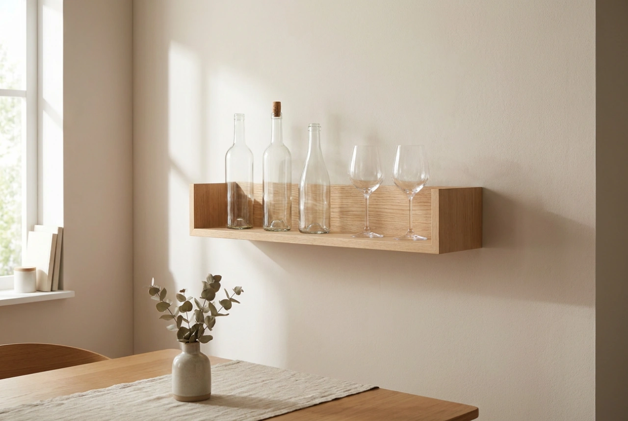 Wie man ein Wand-Weinregal plant, ohne den Raum zu überladen