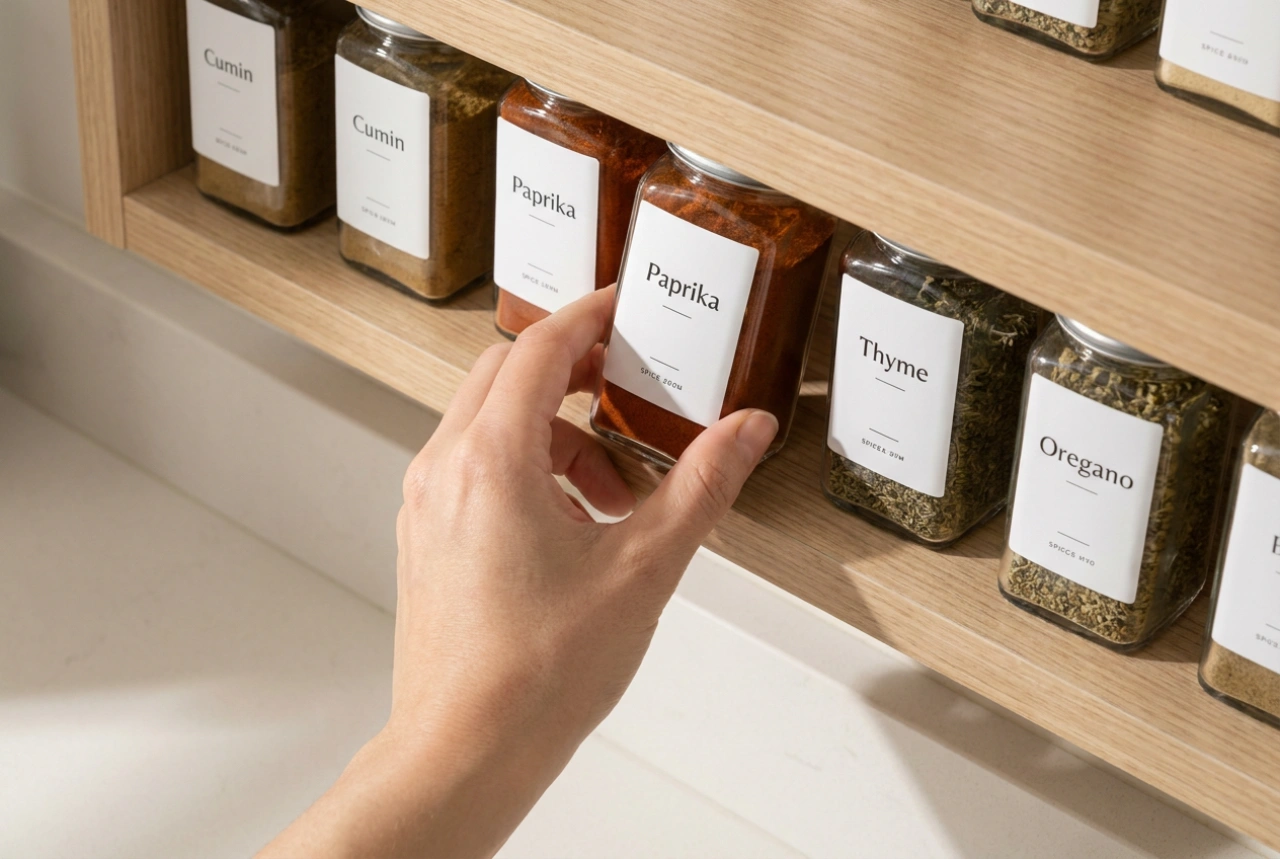 Gewürzetiketten und das schnelle Finden von Aromen