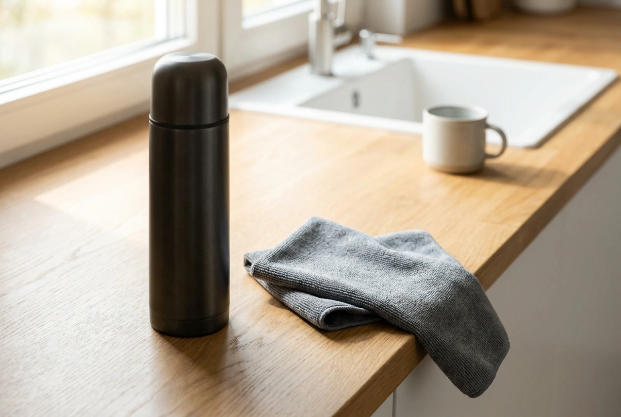 Thermosflasche mit Temperaturanzeige: So gelingt die tägliche Deckelhygiene