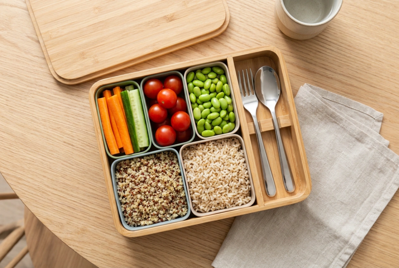 Wie man Ordnung in der Lunchbox mit Besteck hält