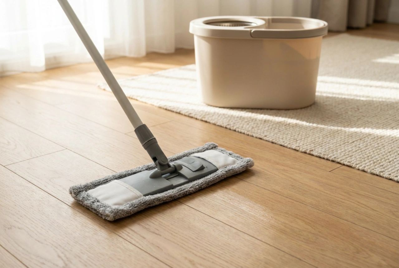 Wischtechnik für Flachmops mit Auswringer: So reinigen Sie Hartböden streifenfrei