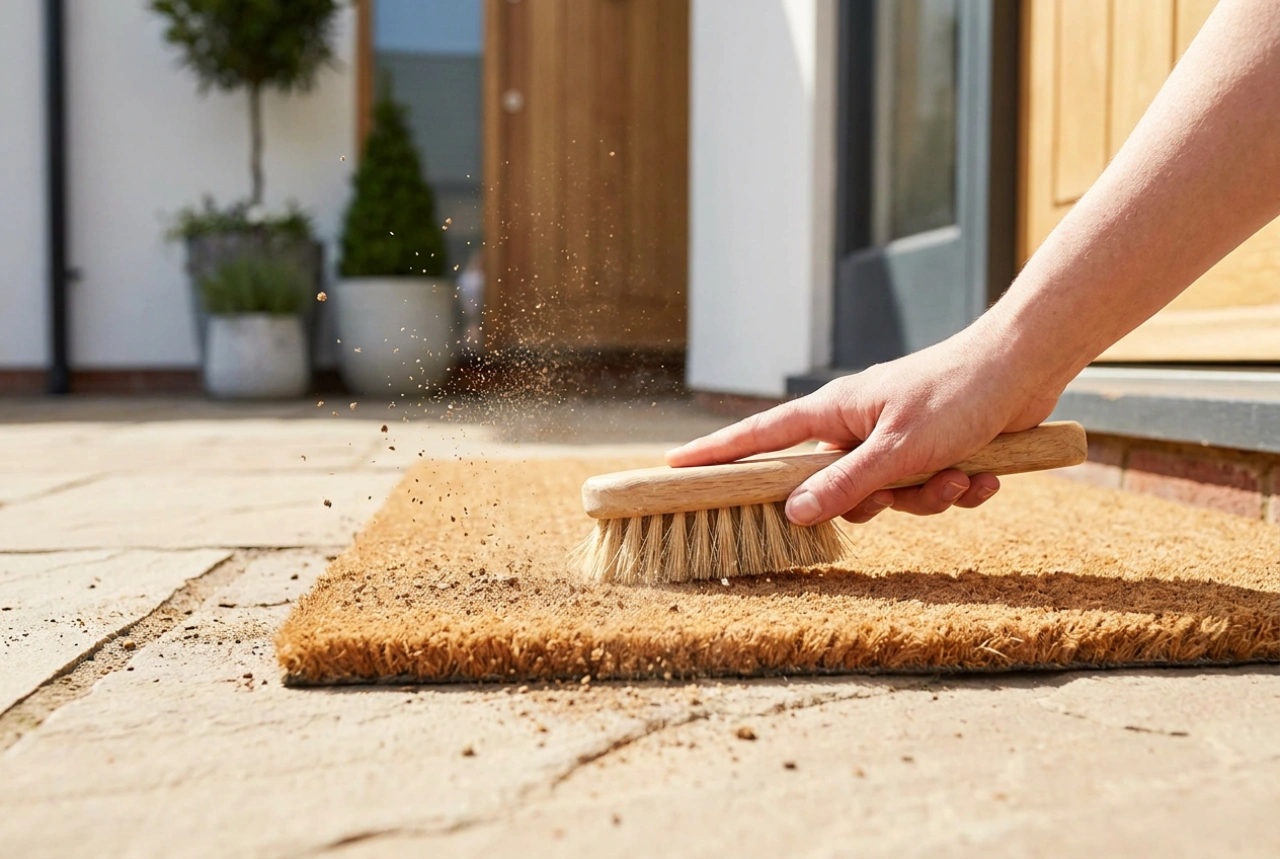 Schmutzmatten im Außenbereich reinigen: So entfernen Sie Schlamm und Sand effektiv