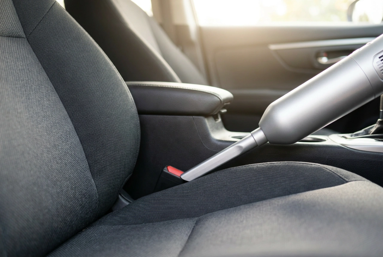 Wie man enge Ritzen im Auto mit dem Handstaubsauger effektiv reinigt