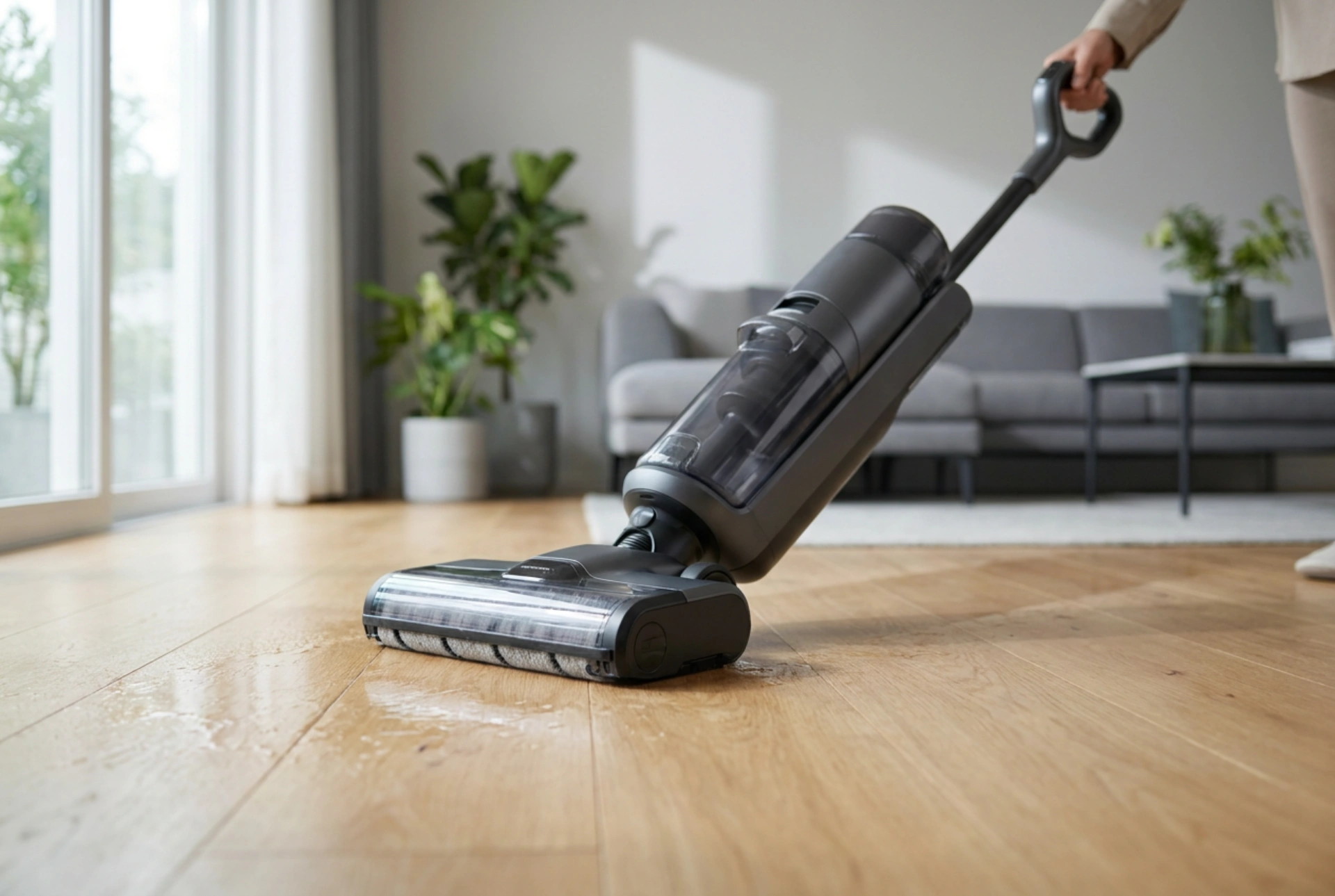 Wie man Böden mit einem Saugwischer streifenfrei reinigt