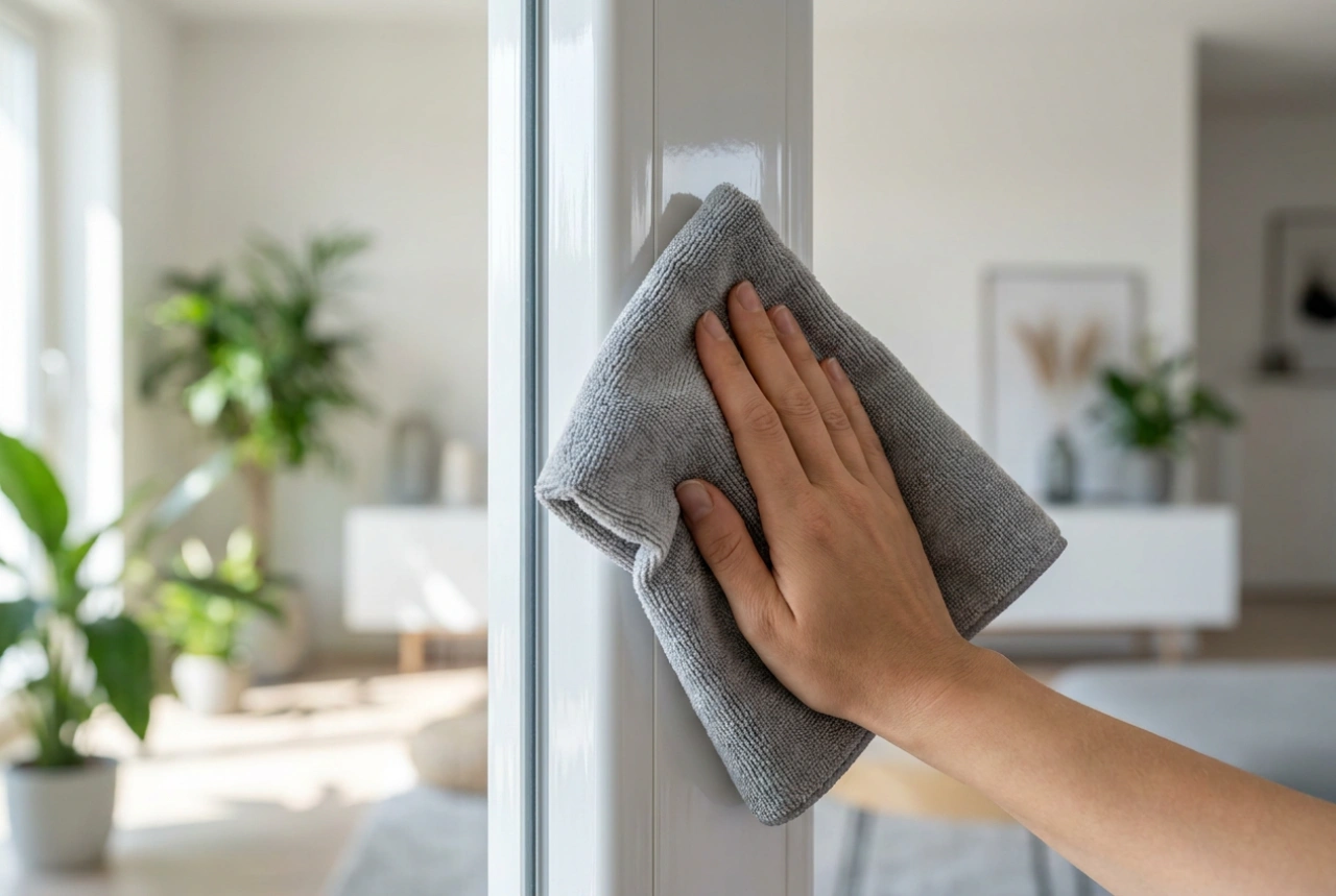 Fensterrahmenreiniger richtig anwenden bei weißen und farbigen Profilen
