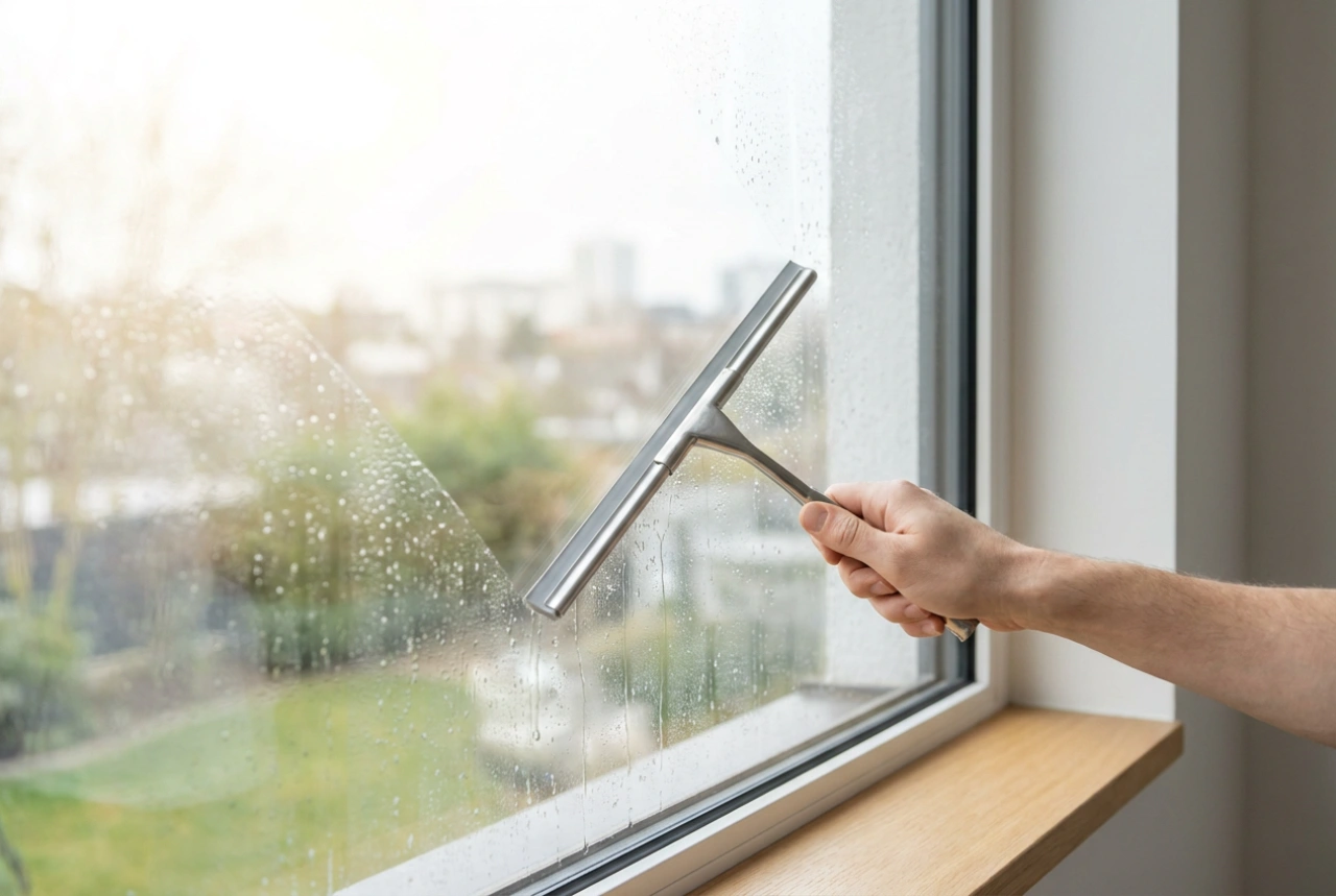 Wie man einen professionellen Fensterabzieher wie ein Reinigungsprofi führt
