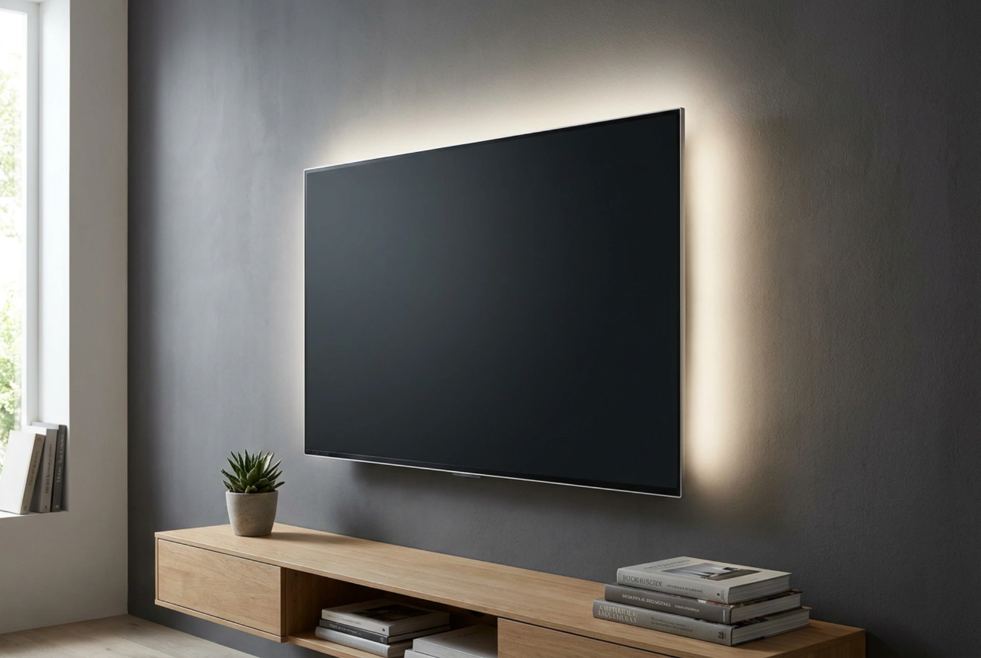 Fernseher-Hintergrundbeleuchtung ohne Reflexionen richtig positionieren