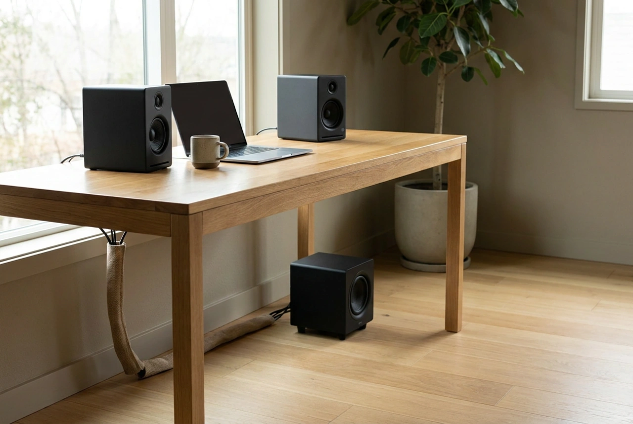 PC-Lautsprecher und Subwoofer optimal am Schreibtisch aufstellen