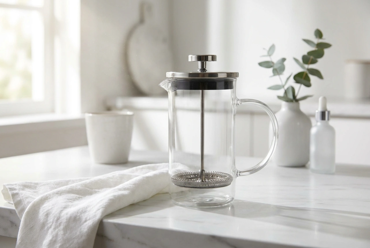 Wie man eine Kaffeekanne von hartnäckigen braunen Belägen befreit