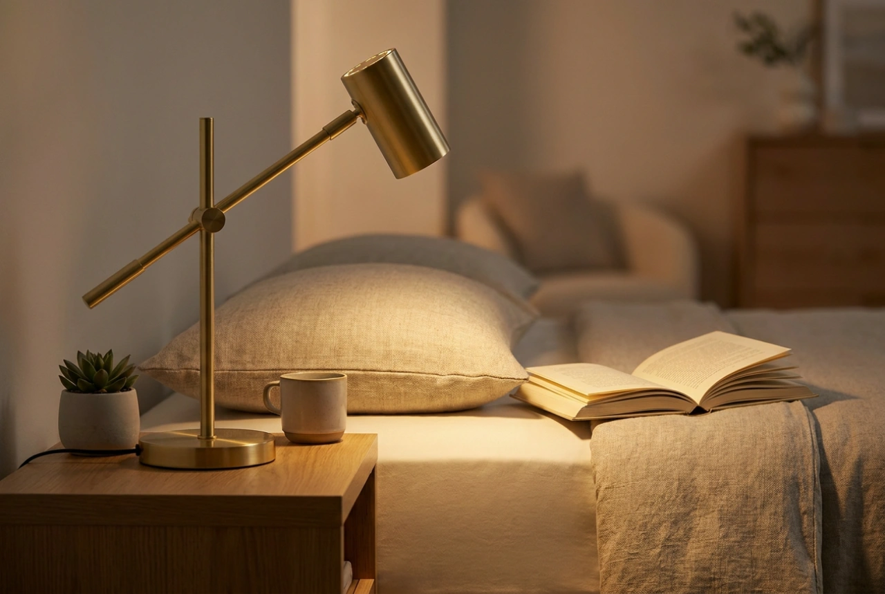 Die perfekte Positionierung der Leselampe am Bett im Schlafzimmer