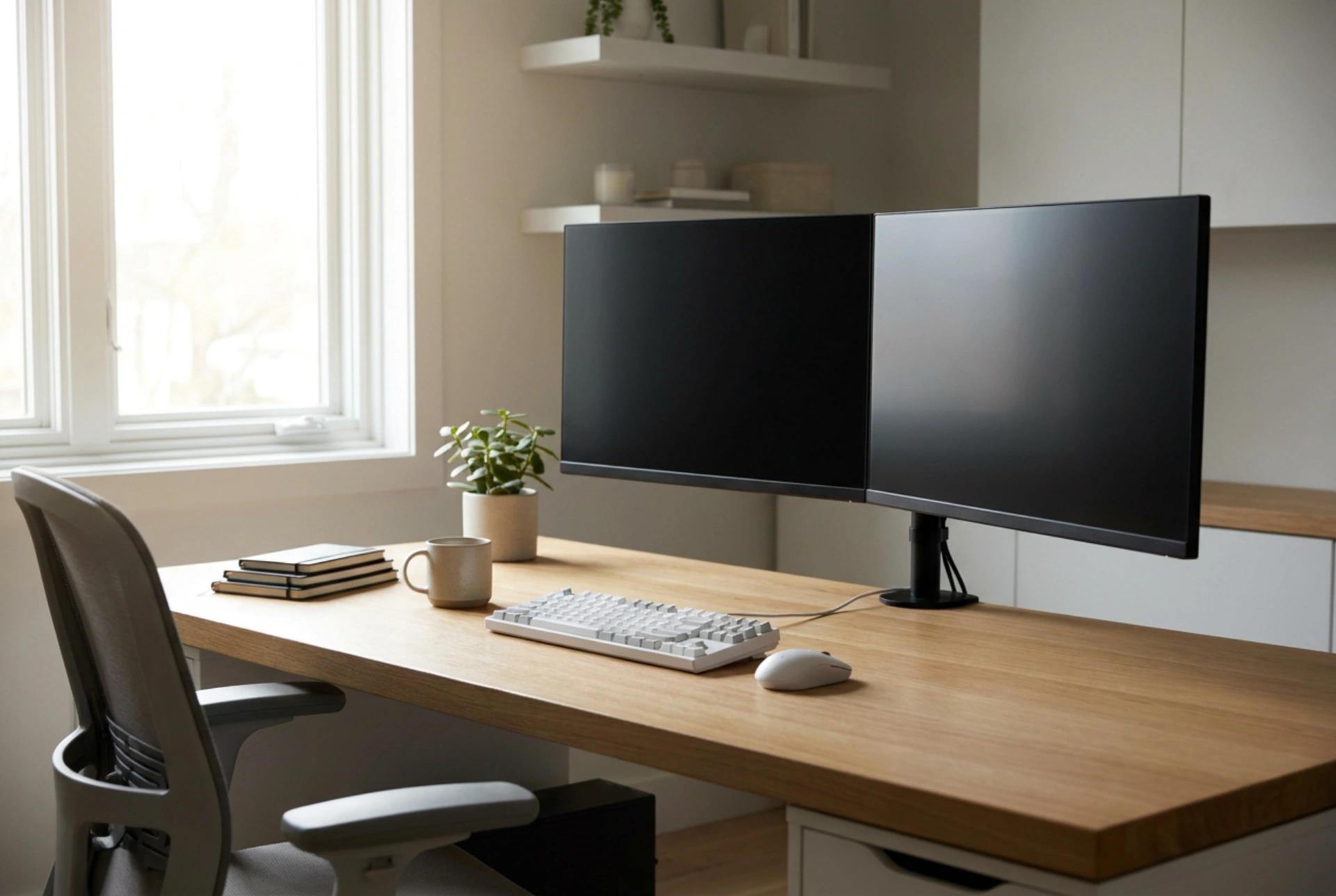 Wie Sie eine Doppel-Monitorhalterung für ergonomisches Arbeiten richtig einstellen