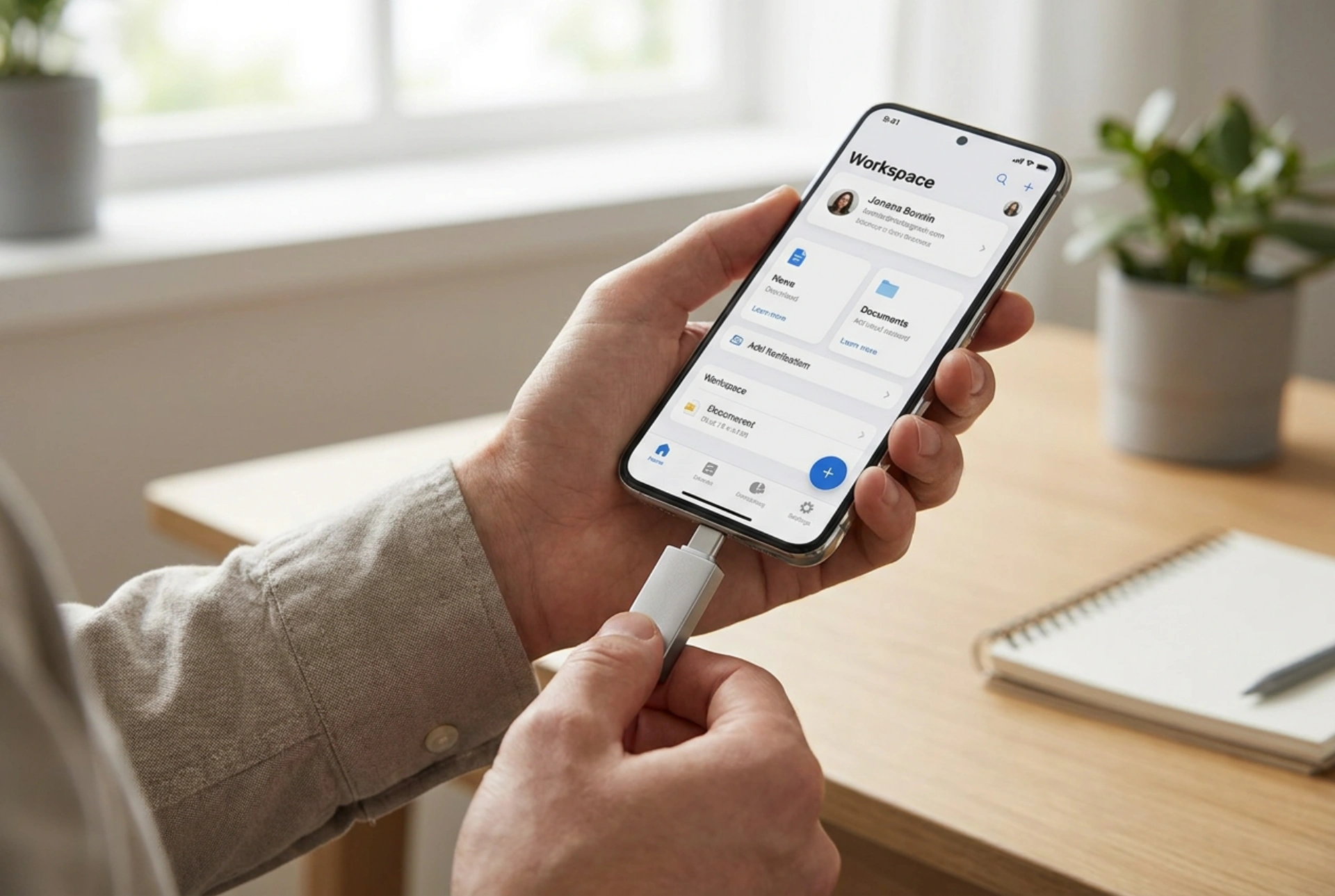 USB-C-Stick an das Smartphone anschließen und Dateien organisieren