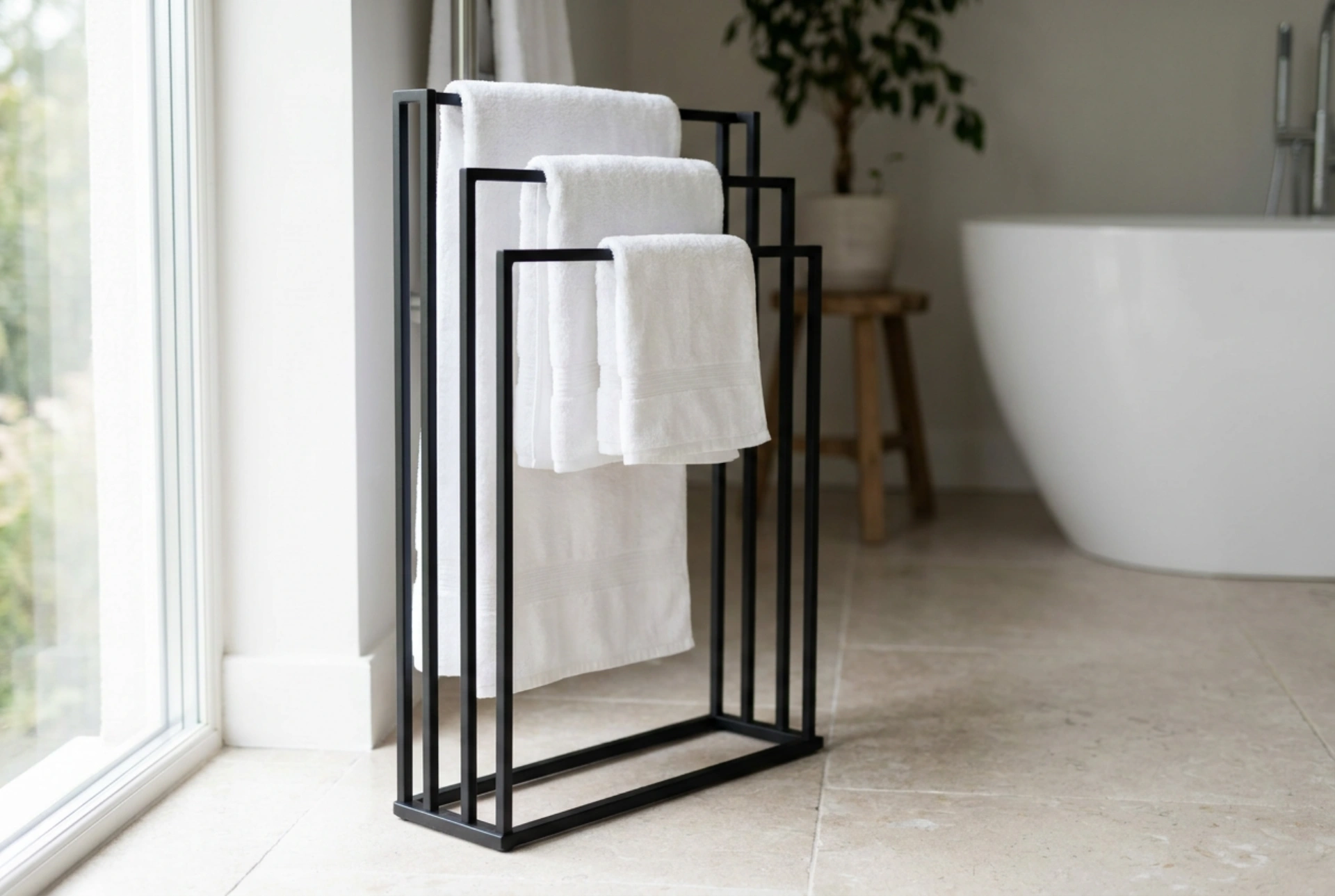 Freistehende Handtuchhalter: Ordnung im Badezimmer ohne Bohren