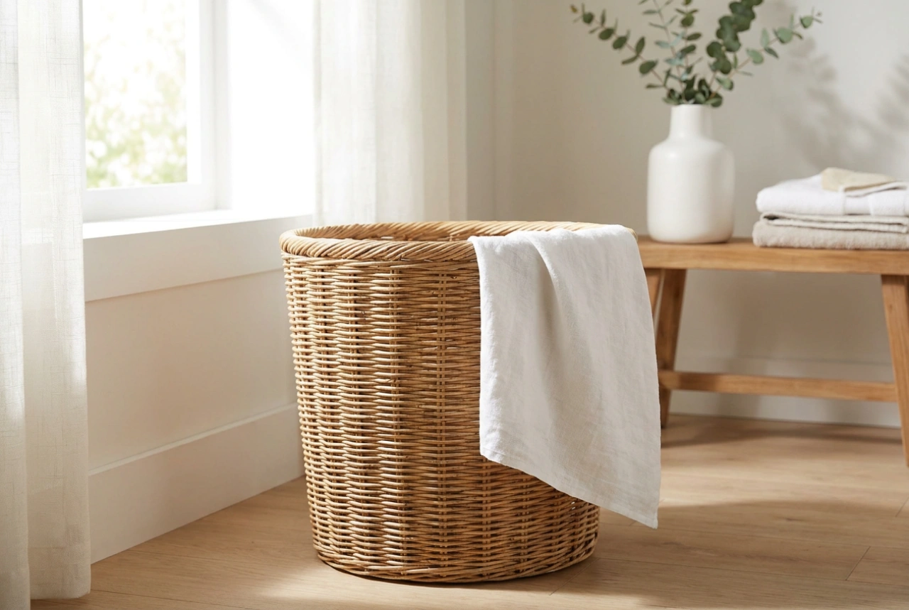 Wie Sie einen Wäschekorb aus Rattan pflegen, damit er keine Feuchtigkeit aufnimmt