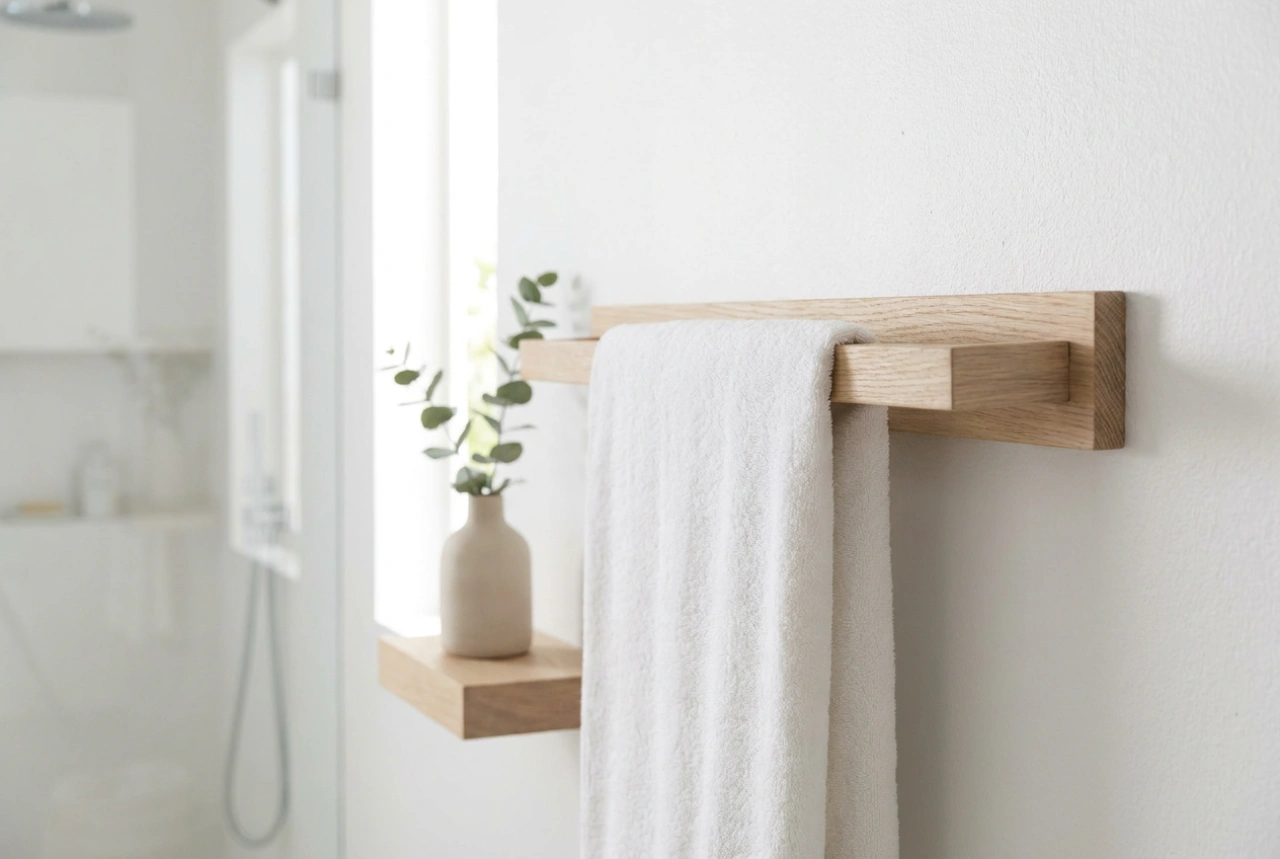 Holz-Handtuchhalter im feuchten Badezimmer richtig pflegen und schützen