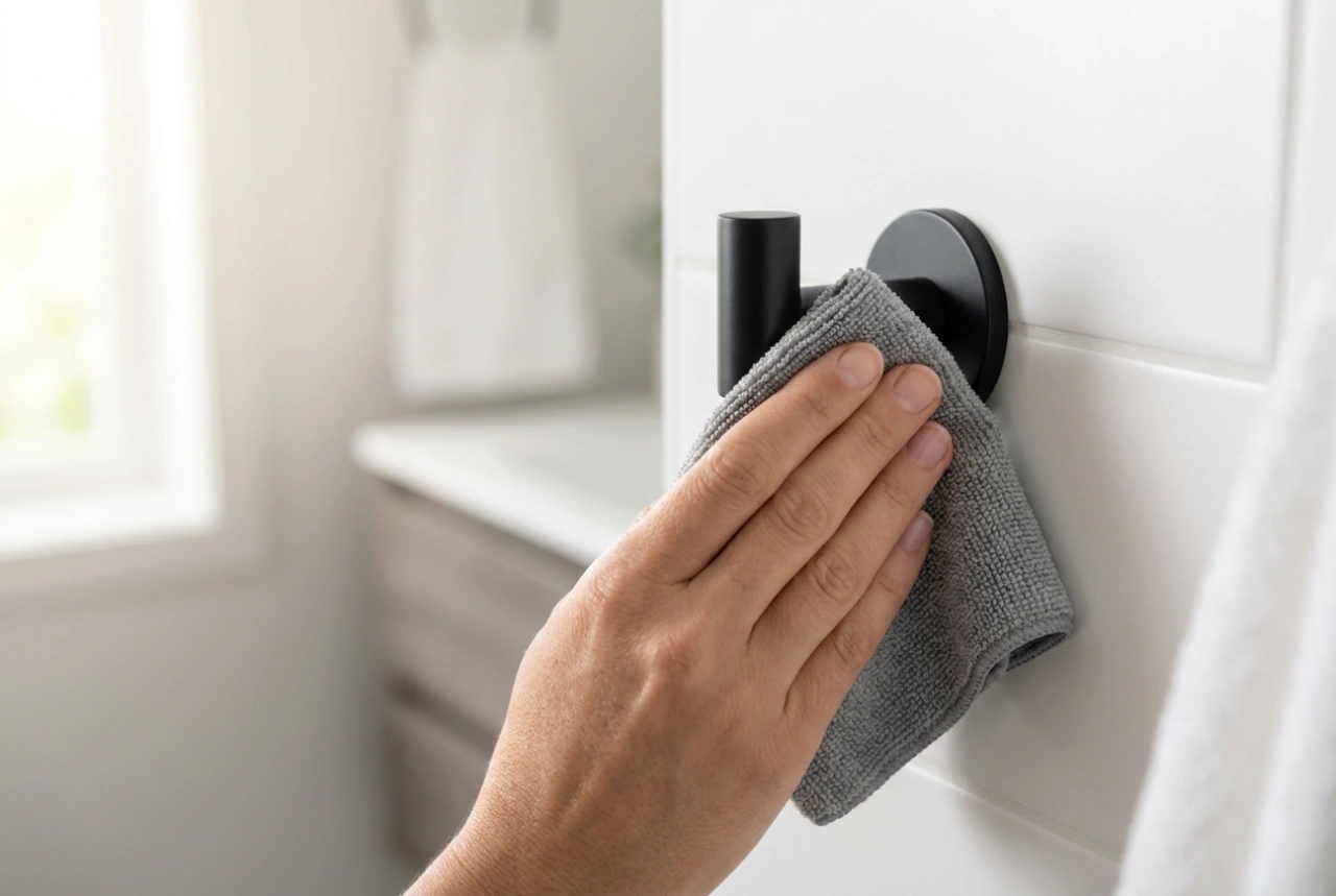 Schwarze Handtuchhaken reinigen: So bleibt das matte Finish erhalten