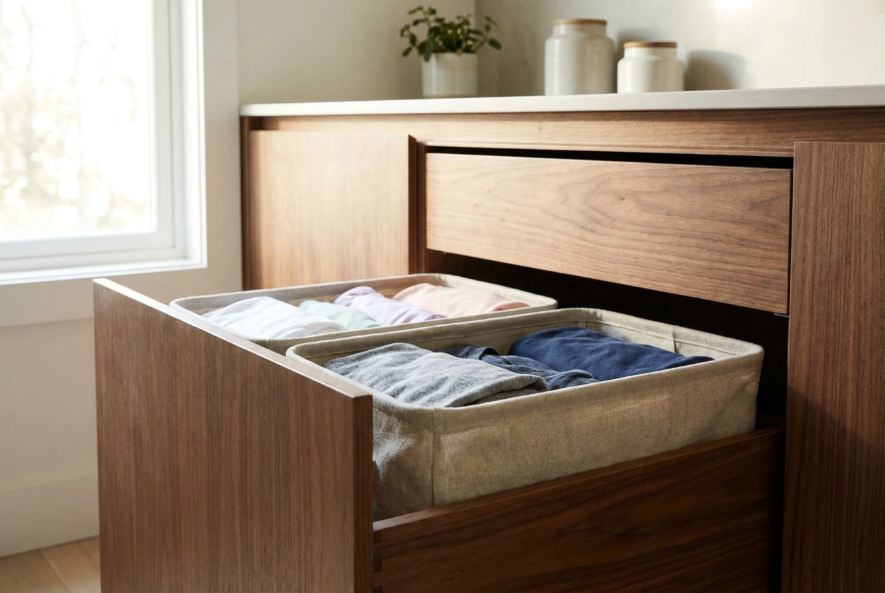 Wäschekippe im Einbauschrank: Strategien für die effiziente Wäschetrennung