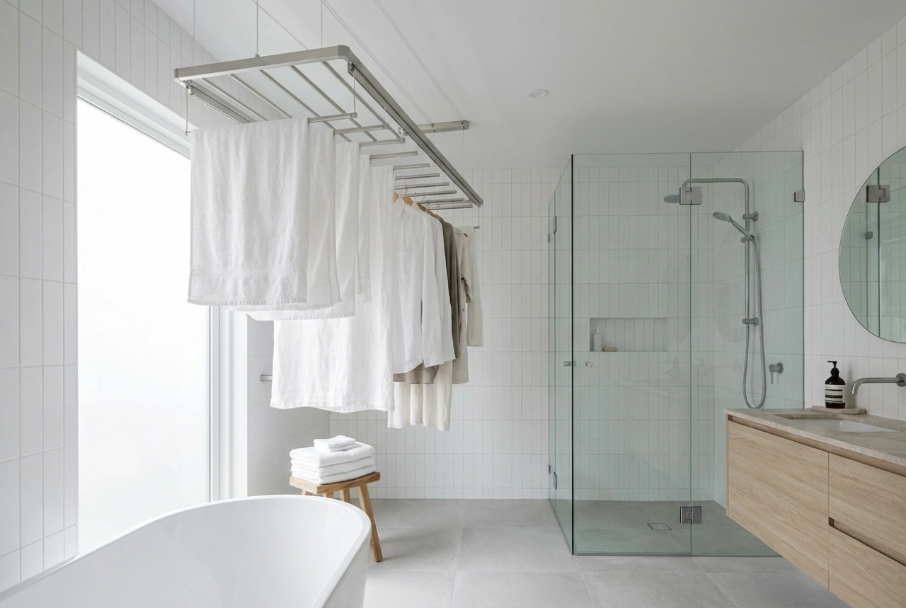 Der Deckenwäscheständer als praktische und effiziente Lösung im Badezimmer