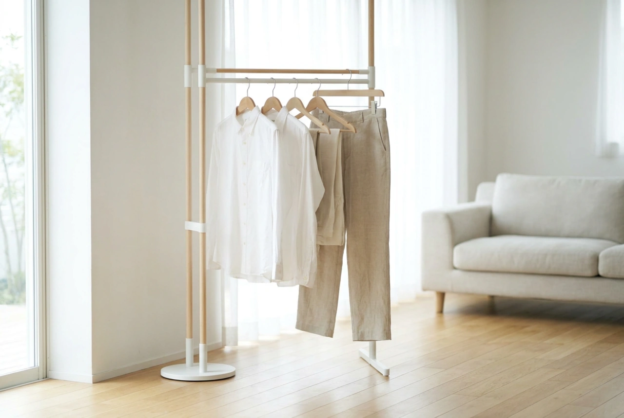Vertikaler Wäscheständer: Hemden und Hosen materialschonend und faltenfrei trocknen