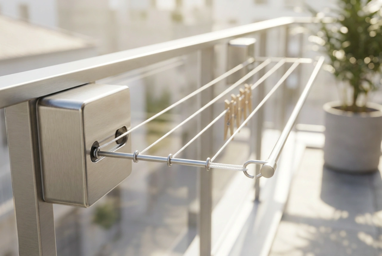 Wäscheleinen auf dem Balkon richtig spannen: Straff, gleichmäßig und stabil