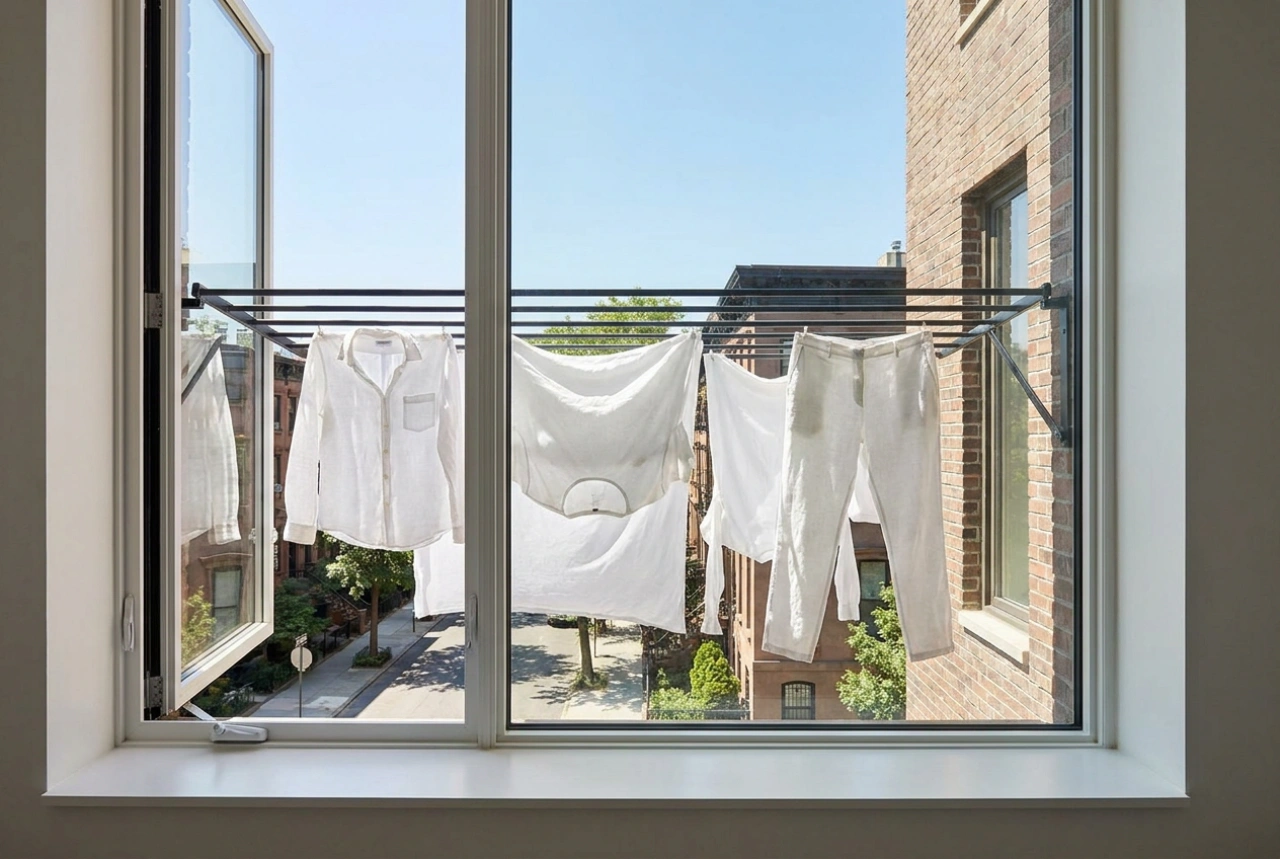 Fenster-Wäscheständer ohne Balkon: Wäsche sicher im Freien trocknen