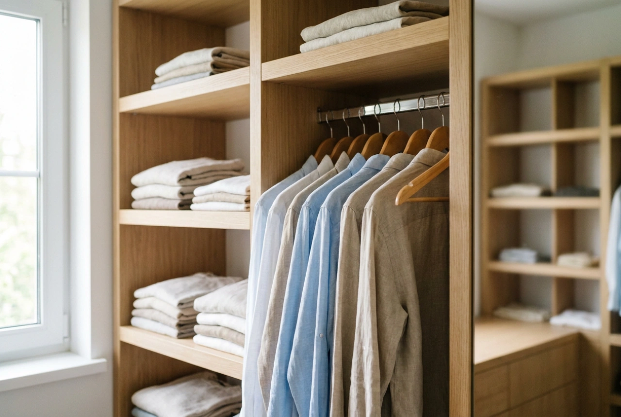 Schiebetürenschrank im Schlafzimmer übersichtlich organisieren ohne Überladung