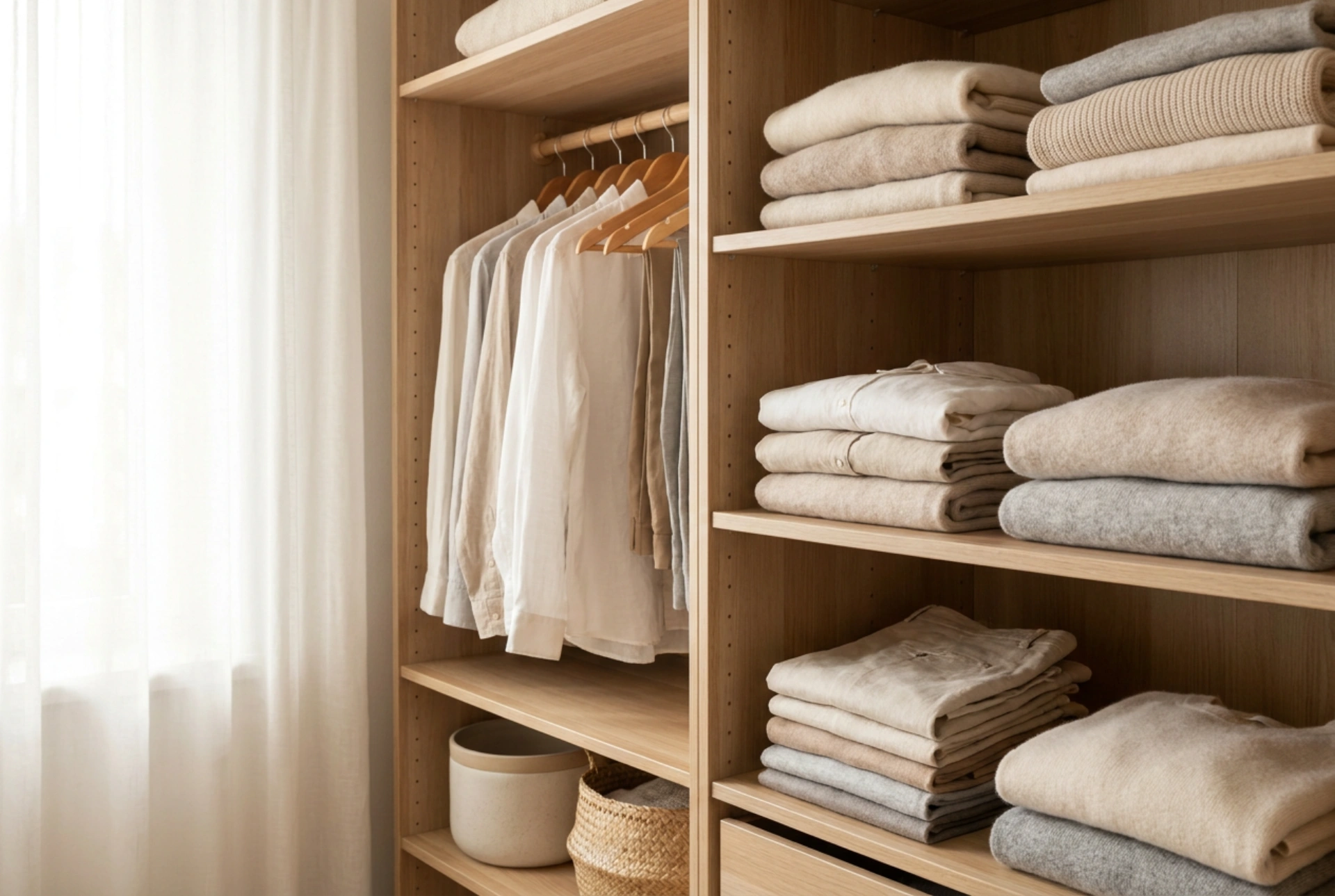 Bewährte Facheinteilung für Kleidung im gut funktionierenden Kleiderschrank