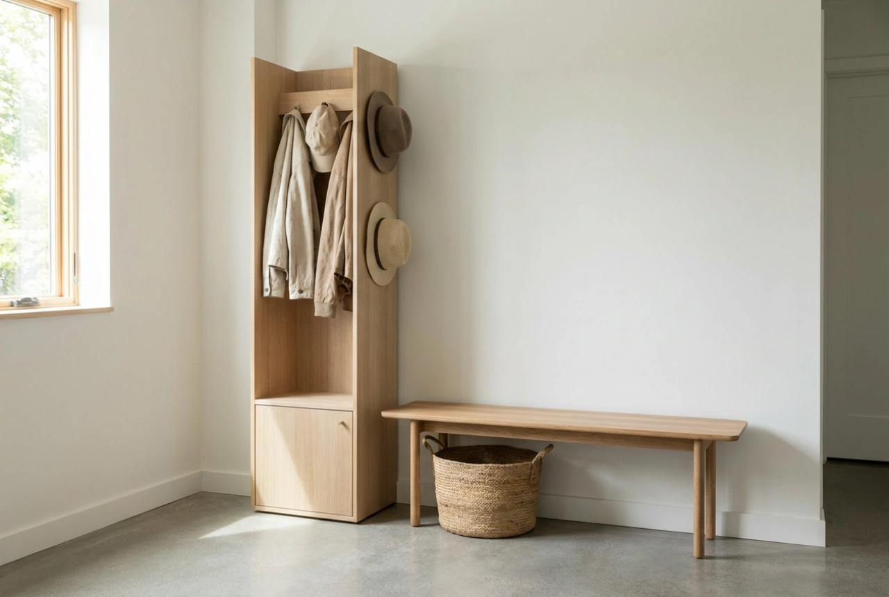 Wie man eine kleine Garderobe im Flur integriert, ohne an Komfort zu verlieren