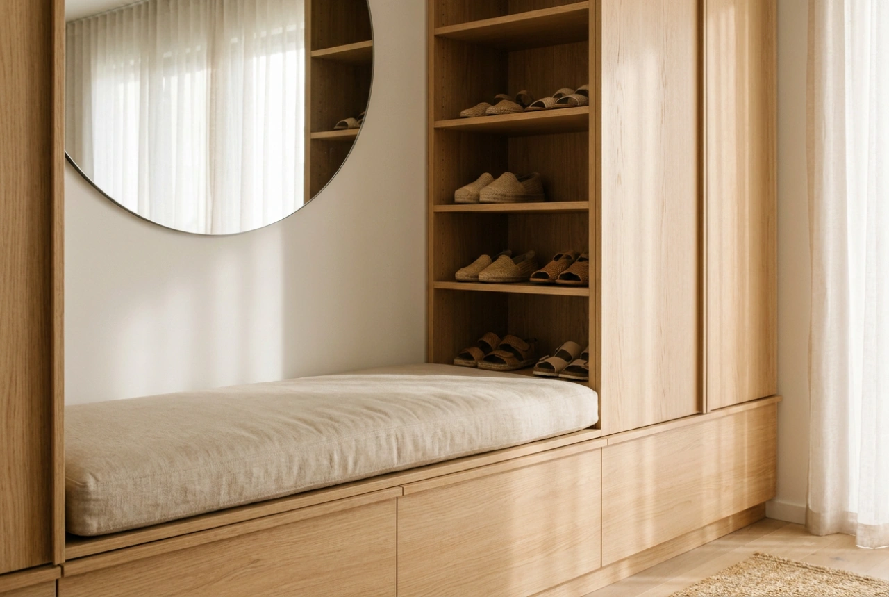 Flur-Einbauschrank mit Sitzbank und Stauraum präzise planen