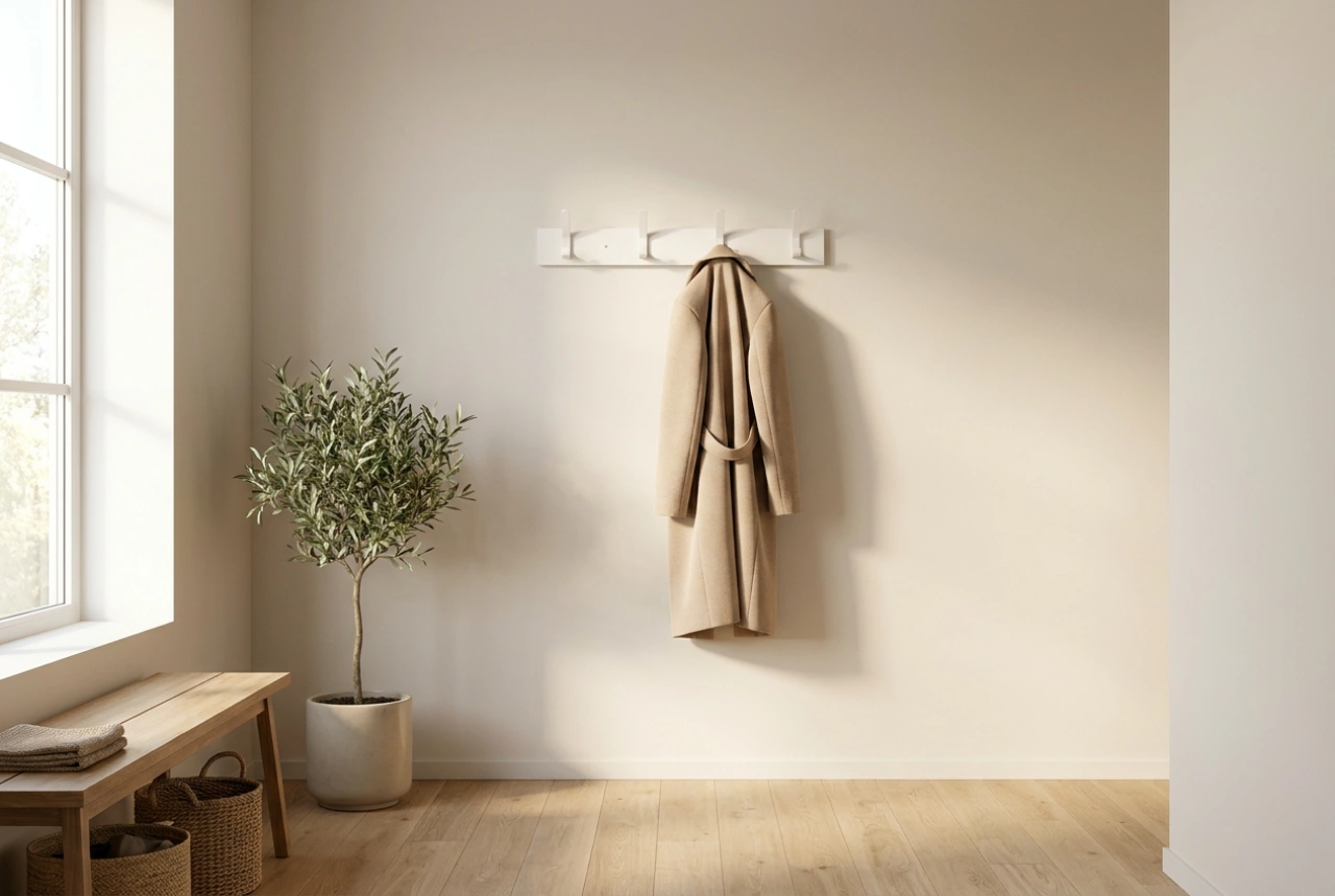 Wie eine weiße Wandgarderobe den Flur optisch vergrößert und strukturiert