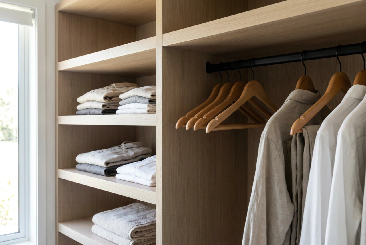 Schiebetürenschrank im Schlafzimmer: Die optimale Aufteilung von Fächern und Kleiderstangen
