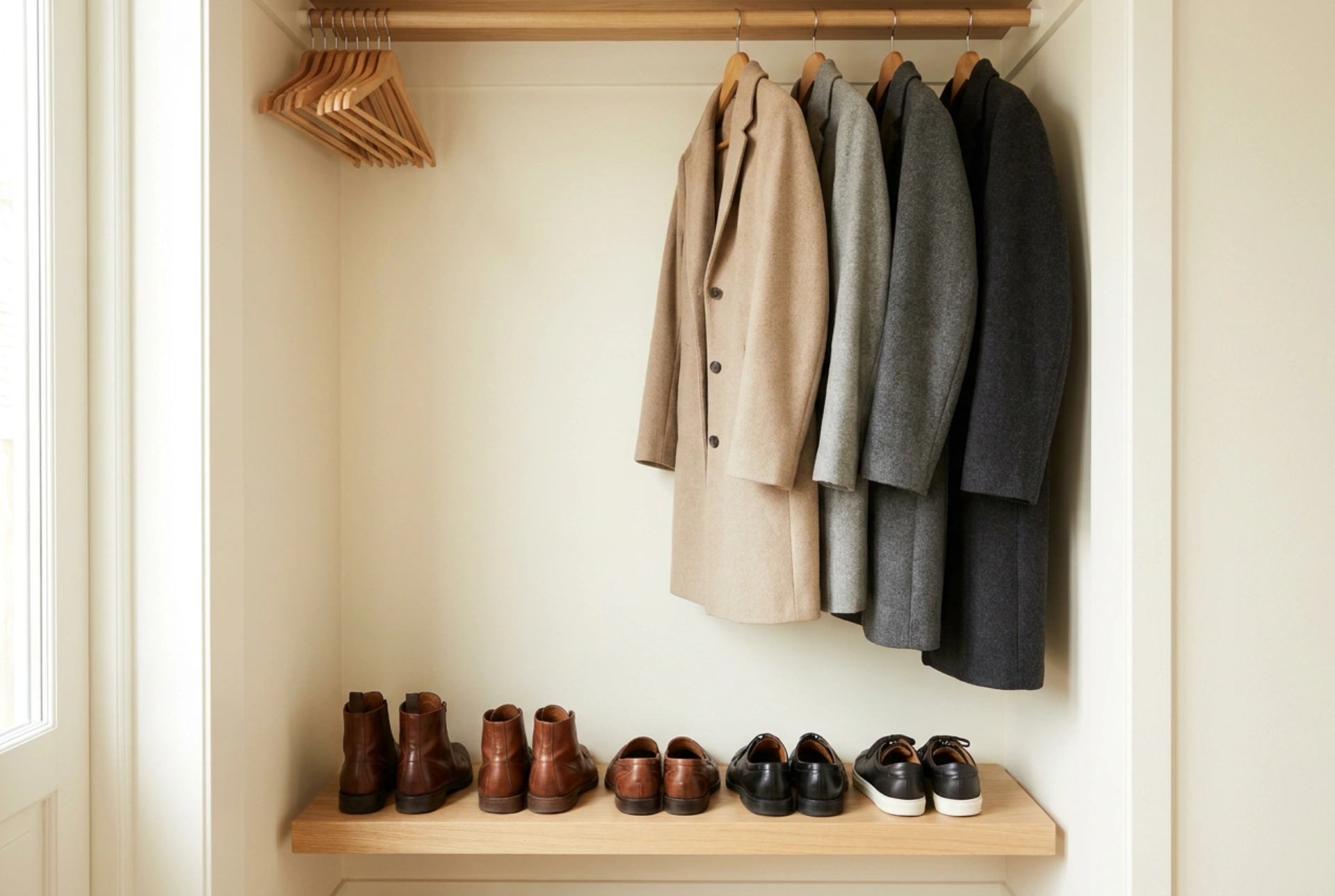 Wie man einen schmalen Flurschrank für Jacken und Schuhe organisiert
