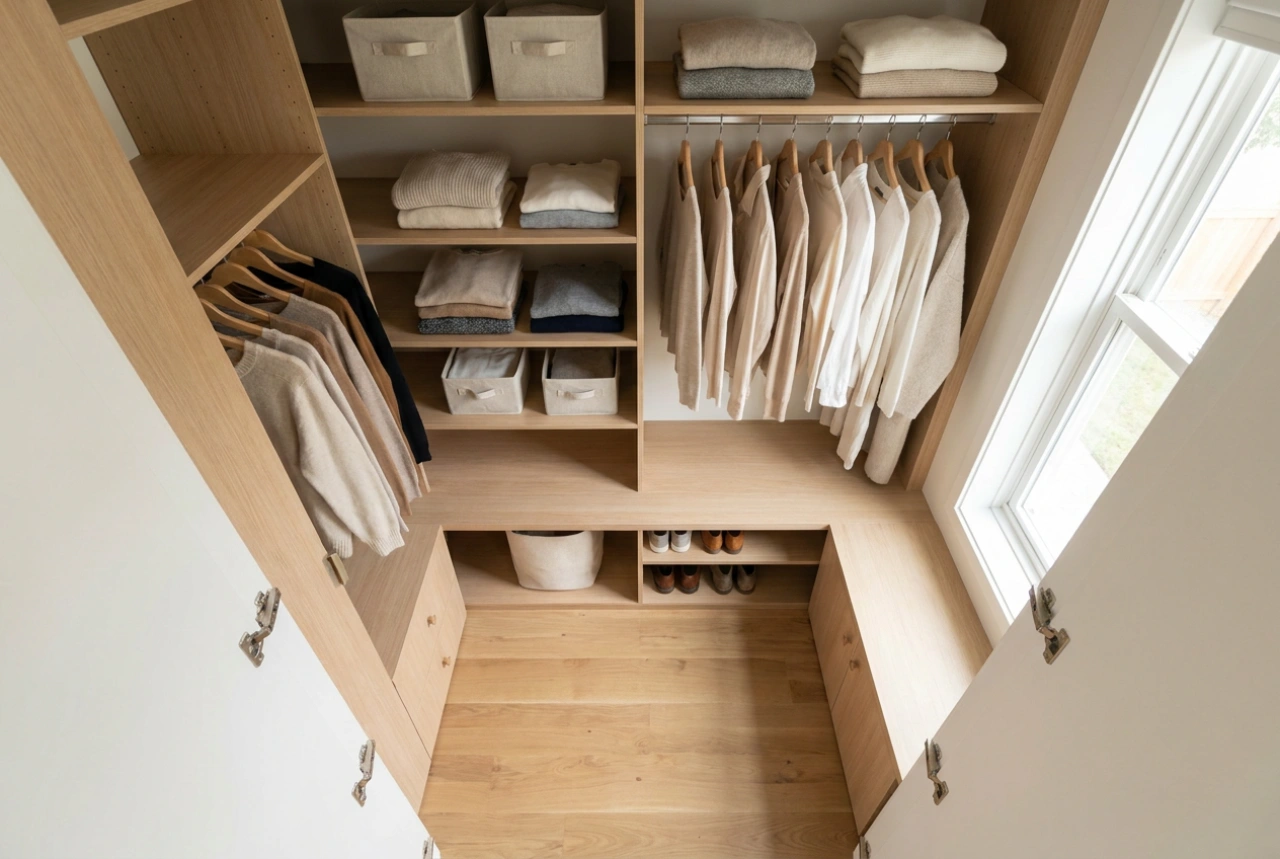 Drehtürenschrank richtig planen: So verhindern Sie Blockaden im Raum