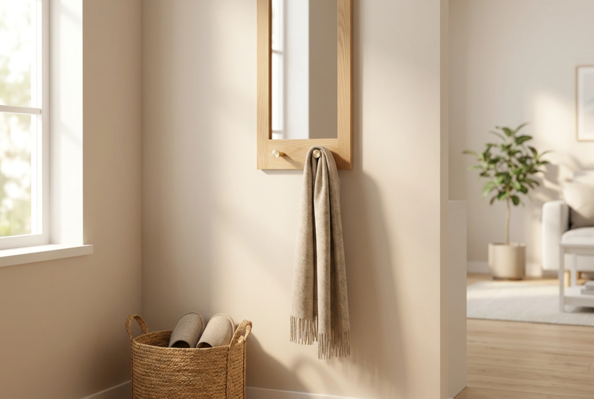 Wie Sie einen Spiegel mit integrierter Garderobe im kleinen Flur optimal nutzen