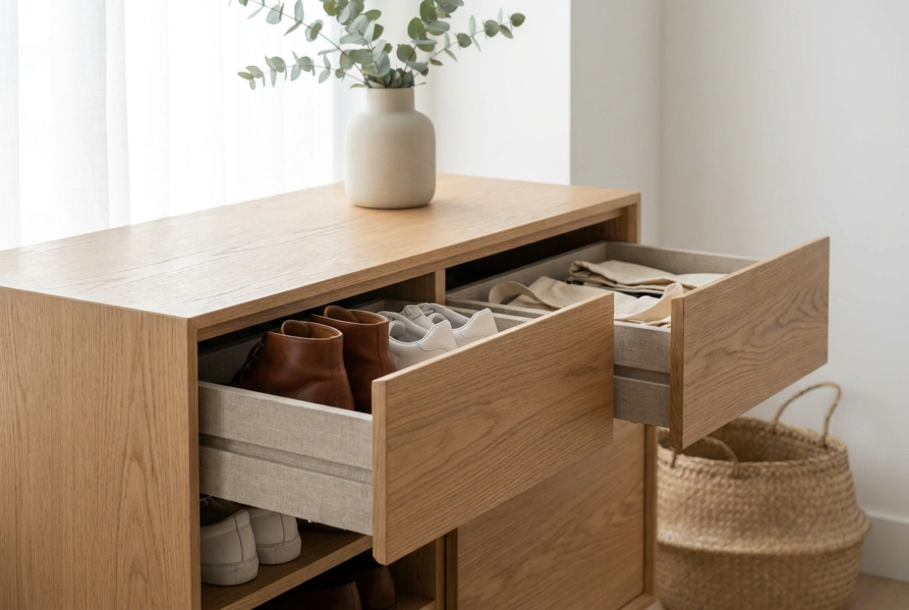 Schuhschrank clever aufteilen: Systematische Ordnung im Flur schaffen