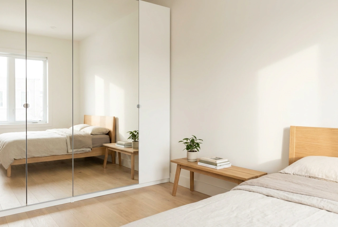 Spiegelschranktüren und die physikalischen Regeln für eine ergonomische Möbelanordnung
