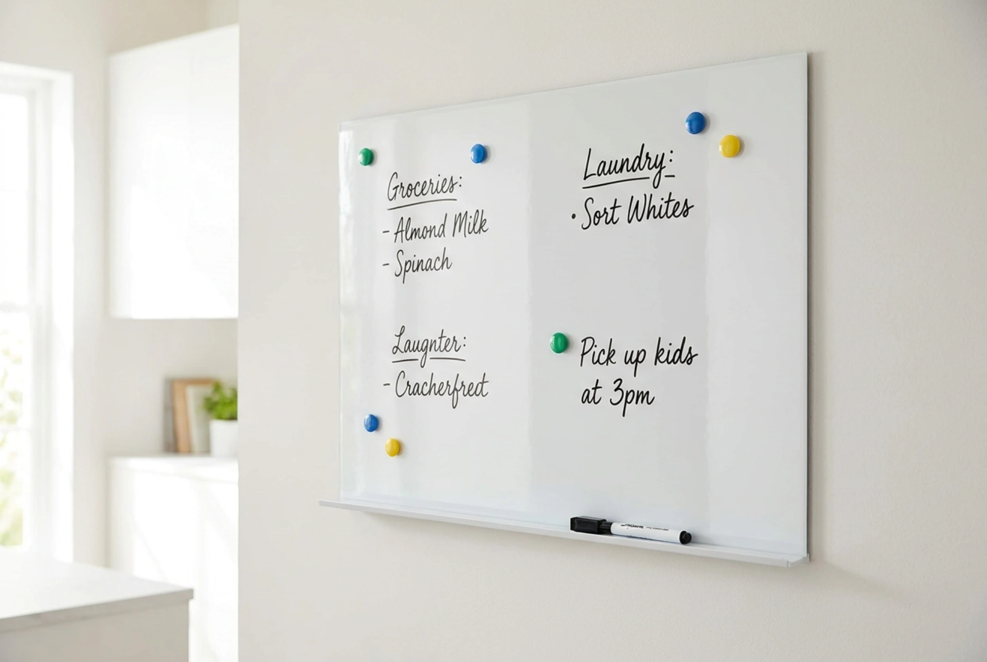 Wie Sie eine magnetische Schreibtafel als effizientes Notizzentrum nutzen