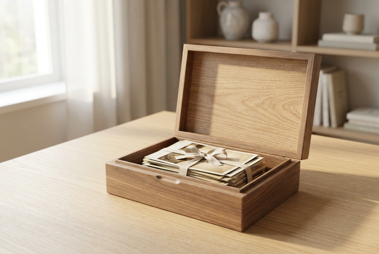 Holzbox für Fotos: Systematische Ordnung und langfristiger Schutz für Familienfotos