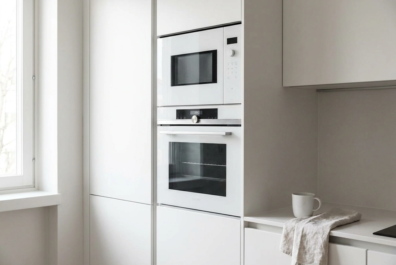 Ergonomische Einbauhöhe für Backofen und Mikrowelle im Hochschrank