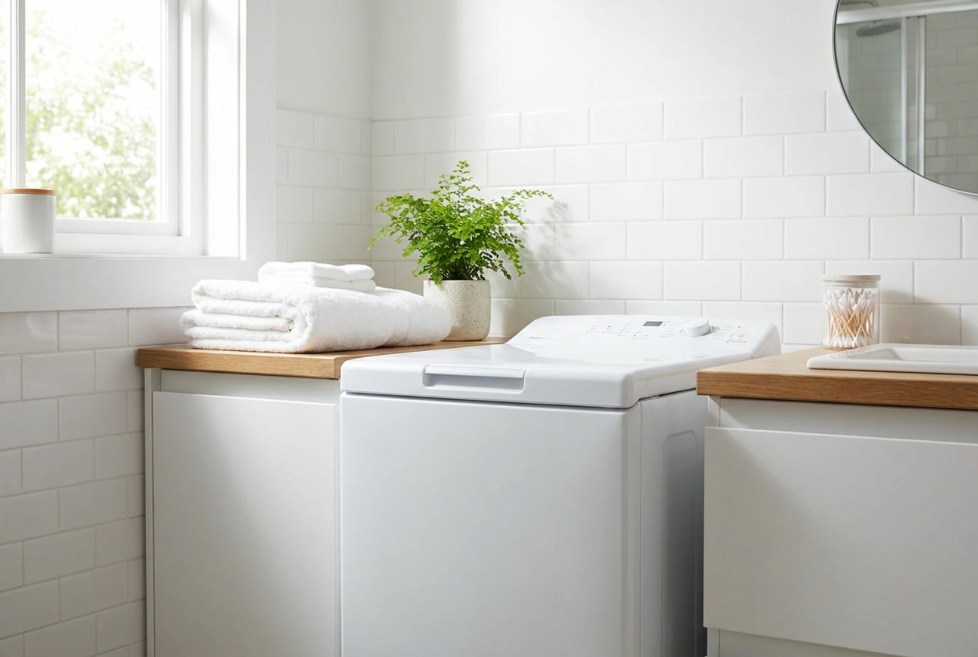 Toplader-Waschmaschine im kleinen Badezimmer: Platzsparende Integration und Pflege